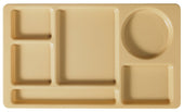 Camwear 2 x 2 Six Compartment Polycarbonate School Tray, Beige, 8 3/4 x 15 inch -- 24 per case.
