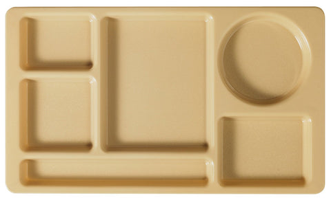 Camwear 2 x 2 Six Compartment Polycarbonate School Tray, Beige, 8 3/4 x 15 inch -- 24 per case.