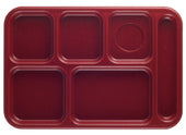 Camwear Six Compartment School Tray, Cranberry, 10 X 14 1/2 X 15/16 inch -- 24 per case.