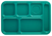 Cambro Budget 6 Compartment School Tray, Teal, 10 x 14 inch -- 24 per case.