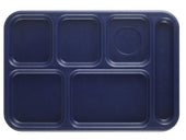 Cambro Budget 6 Compartment School Tray, Navy Blue, 10 x 14 inch -- 24 per case.