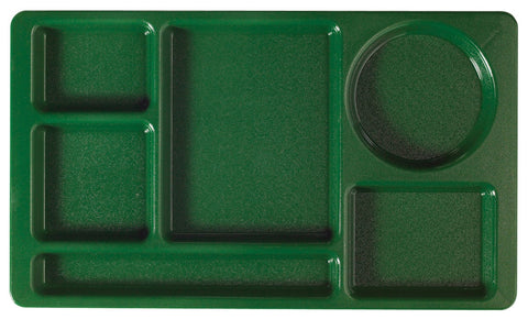 Camwear 2 x 2 Six Compartment Polycarbonate School Tray, Sherwood Green, 8 3/4 x 15 inch -- 24 per case.