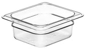 Camwear One Sixth Size Food Pan, Clear, 1.1 Quart -- 6 per case.