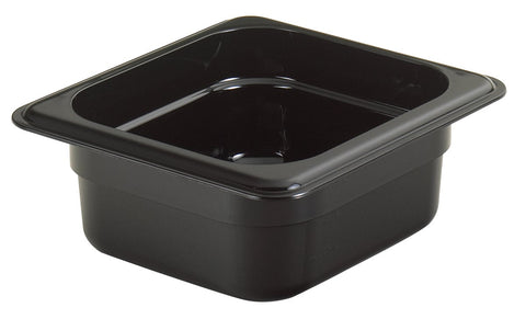 Camwear One Sixth Size Food Pan, Black, 1.1 Quart -- 6 per case.