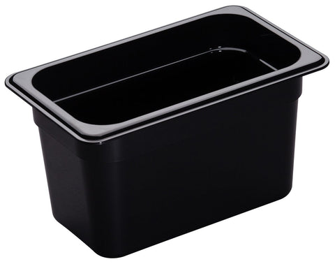 Camwear One Fourth Size Food Pan, Black, 3.9 Quart -- 6 per case