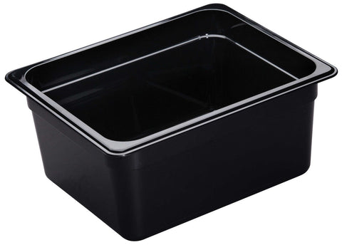 H Pan Half Size Food Storage Pan, Black, 10 7/16 x 12 3/4 inch -- 6 per case.