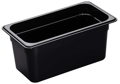 H Pan One Third Size Food Storage Pan, Black, 6 15/16 x 12 3/4 x 6 inch -- 6 per case