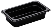 H Pan One Fourth Size Food Storage Pan, Black, 6 3/8 x 10 7/16 x 2 1/2 inch -- 6 per case.