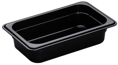 H Pan One Fourth Size Food Storage Pan, Black, 6 3/8 x 10 7/16 x 2 1/2 inch -- 6 per case.