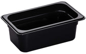 H Pan One Fourth Size Food Storage Pan, Black, 6 3/8 x 10 7/16 x 4 inch -- 6 per case.