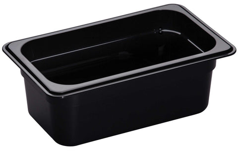 H Pan One Fourth Size Food Storage Pan, Black, 6 3/8 x 10 7/16 x 4 inch -- 6 per case.
