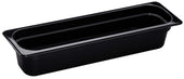 H Pan Half Size Long Food Storage Pan, Black, 6 3/8 x 20 7/8 x 4 inch -- 6 per case.