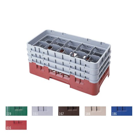 Cambro Camrack Half Size 10 Compartment Glass Rack, Soft Gray, 19 3/4 x 10 x 12 1/8 inch -- 2 per case.