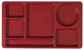 Cambro Co Polymer 2 x 2 School Compartment Tray, Cranberry, 8 3/4 x 15 inch -- 24 per case.