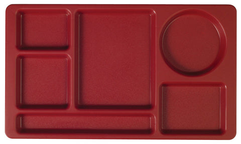 Cambro Co Polymer 2 x 2 School Compartment Tray, Cranberry, 8 3/4 x 15 inch -- 24 per case.