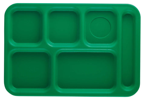 Cambro Penny Saver 6 Compartment School Tray, Grass Green, 10 x 14.5 inch -- 24 per case.