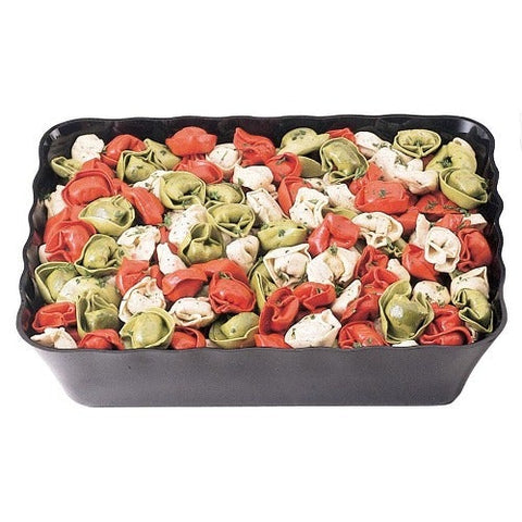 ShowFest Rectangular Scallop Display Bowl, Black, 4.5 Quart -- 6 per case.