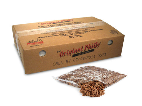 Original Philly Cooked Beef Sandwich Slices with Onions and Peppers, 10 Pound.
