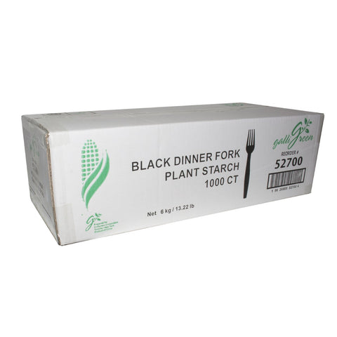 Galli Green Cornstarch Black Dinner Fork -- 1000 per case.