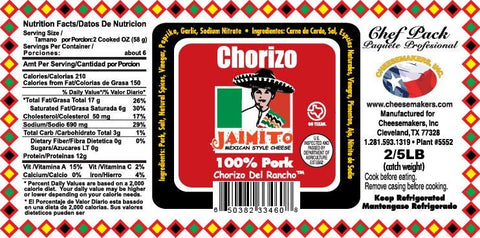 Cheesemakers Cryovac Chorizo Cheese, 5 Pound -- 2 per case.