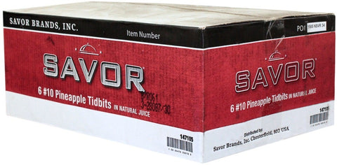 Savor Imports Pineapple Tidbit In Natural Juice, Number 10 Can -- 6 per case.