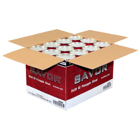 Savor Imports Choice Sliced Pineapple in Juice, 20 Ounce -- 24 per case.