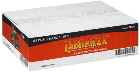 Savor Imports Whole Red Roasted Peppers, 28 Ounce -- 12 per case.