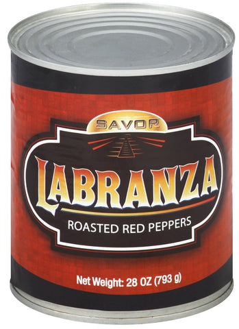 Savor Imports Whole Red Roasted Peppers, 28 Ounce -- 12 per case.