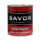 Savor Imports Sliced Peach in Juice, 109 ounce -- 6 per case.