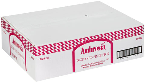 Savor Imports Diced Red Pimento Pepper, 28 Ounce -- 12 per case.