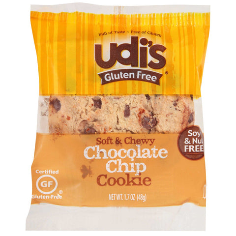 Udis Gluten Free Chocolate Chip Cookie, 1.7 Ounce -- 36 per case.