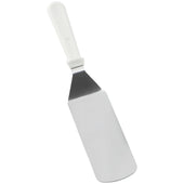 Tablecraft Stainless Steel Solid Turner with White ABS Handle, 15 inch.