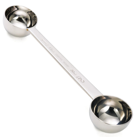 Tablecraft 18/8 Stainless Steel Mirror Finish Double Coffee Scoop, 1 and 2 Tablespoon.