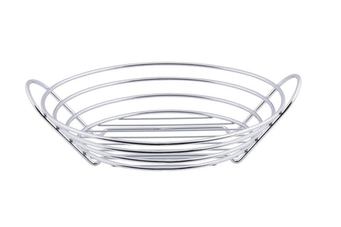 Tablecraft Chrome Plated Oval Display Basket, 12 x 3.2 inch