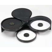 Tablecraft Cash and Carry ABS Plastic Black Glass Rimmer -- 4 per case.