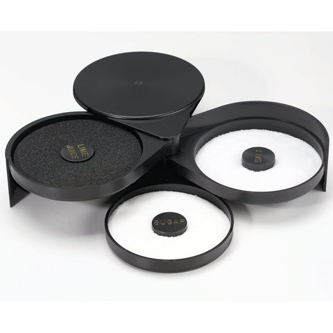 Tablecraft Cash and Carry ABS Plastic Black Glass Rimmer -- 4 per case.