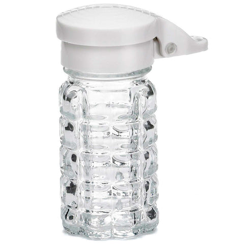 Tablecraft White ABS Top Salt and Pepper Shaker, 1.5 Ounce -- 24 per case