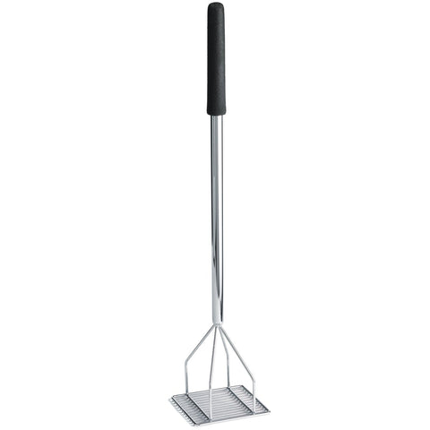 Tablecraft Chrome Plated Metal Square Bean Masher, 6 inch.