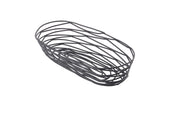 Tablecraft Artisan Collection Black Powder Coated Metal Oblong Serving Basket, 9 x 4 x 2 inch