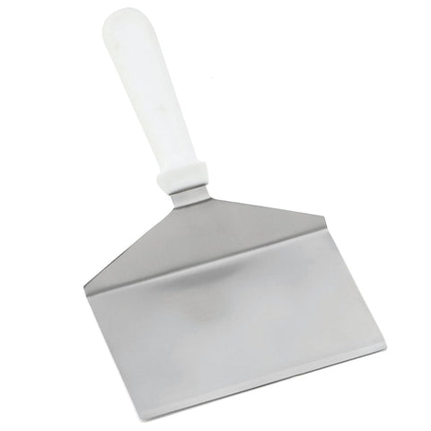 Tablecraft Stainless Steel Turner with White ABS Handle, 11 inch.
