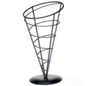 Tablecraft Vertigo Collection Black Powder Coated Metal Appetizer Cone, 5 x 9 inch