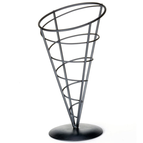 Tablecraft Vertigo Collection Black Powder Coated Metal Appetizer Cone, 5 x 9 inch