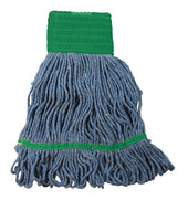 Impact Products Cotton/Synthetic Blend Blue/Green Medium Saddle Type Looped End Wet Mop -- 12 per case.