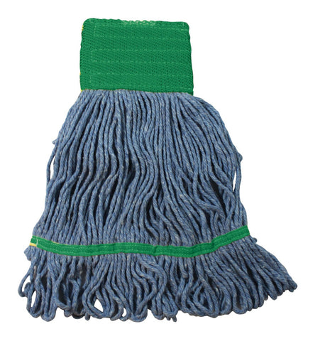 Impact Products Cotton/Synthetic Blend Blue/Green Medium Saddle Type Looped End Wet Mop -- 12 per case.