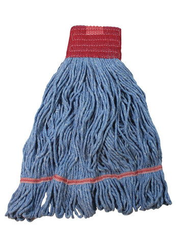 Impact Products Cotton/Synthetic Blend Blue/Red Large Saddle Type Looped End Wet Mop with Tailband -- 12 per case.
