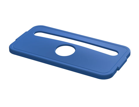 Impact Products Value Plus Blue Recycle 23 Gallon Slim Container Lid Only, 21 x 10 3/4 inch -- 4 per case.