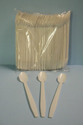 Goldmax Medium Weight Polypropylene White Soda Spoon -- 1000 per case.