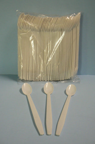 Goldmax Medium Weight Polypropylene White Soda Spoon -- 1000 per case.