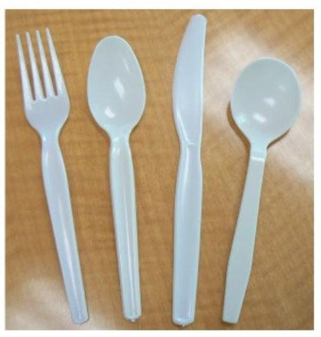 Goldmax Silver Series White Polystyrene Medium Heavy Weight Soup Spoon, 12 x 6.5 x 9 inch -- 10 per case.