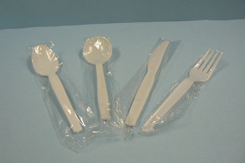 Goldmax Silver Series White Polystyrene Medium Weight Wrapped Fork, 13 x 9.5 x 6.25 inch -- 1000 per case.